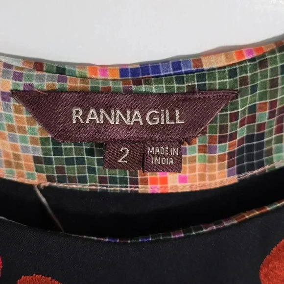 {Anthropologie} Ranna Gill Women's Fanned Vignette Shift Dress -  Size 2 - Picture 11 of 16